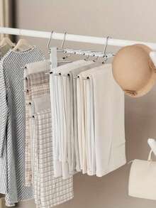 1 buah Rak Celana Logam Hemat Ruang 5/9 Tingkat, Gantungan Baju Anti Selip Multifungsi Lipat dan Dapat Diperluas dari Baja Tahan Karat, Rak Penyimpanan Lemari Berbentuk S Anti Selip dari Baja Tahan Karat, Desain Kait Rak Pakaian Lemari Rumah Berlapis-lapis Cocok untuk Celana Jeans Ketat dan Celana Panjang, Aksesoris Lemari | Menggantung Pakaian | Rak Pakaian Logam Kokoh, Aksesoris Kamar Mandi - MultiWarna - View 3