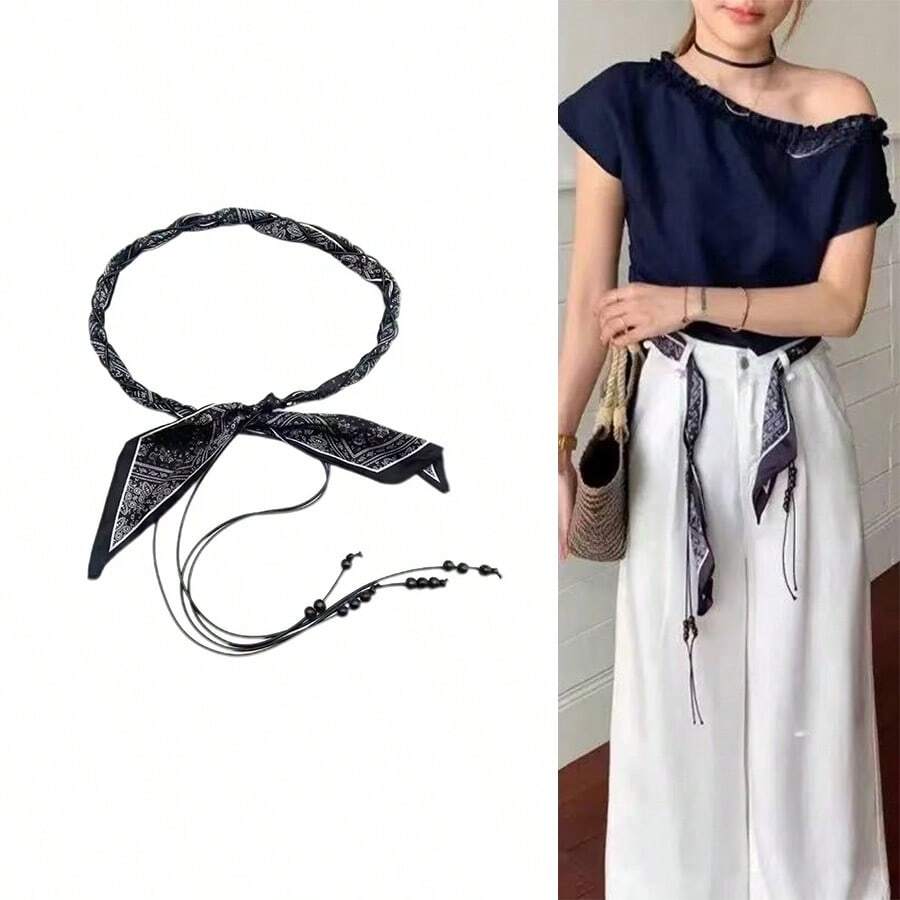 Bohemian Style Handmade Woven Waist Rope, Casual Fashion Versatile Waist Cord - Multicolor - View 1