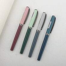 Luxury Matte Metallic Morandi Blue Ballpoint Pen, 0.38mm Tip, Ink Pen, Office Business Writing Gift