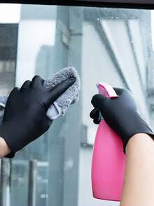 50/100pcs Black Nitrile Gloves, Powder-Free, Durable. Sizes: S, M, L, XL. Disposable Household Cleaning Gloves, Suitable For Kitchen, Bathroom, Cleaning, Tattoo Shops, Salons, Hair Dye, Pet Care, Beauty Supplies And Household Tools (Excluding Packaging Box) - Multicolor - View 7