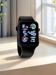 Bộ 4 món gồm đồng hồ điện tử LED kỹ thuật số thời trang thường ngày dành cho bé trai, thích hợp để đeo, kèm theo vòng tay, dây chuyền và nhẫn, lý tưởng cho học sinh, hoàn hảo cho trường học, tiệc tùng, du lịch và cuộc sống hàng ngày. Quà tặng sinh nhật, tốt nghiệp, Giáng sinh, món quà hoàn hảo cho bé trai (không bao gồm hộp). - Nhiều màu - Xem 6