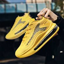 YTAT Men's Running Shoes Air Cushion Sports Shoes Light Tennis Walking Leisure Fitness Exercise - 黃色 - 查看 8