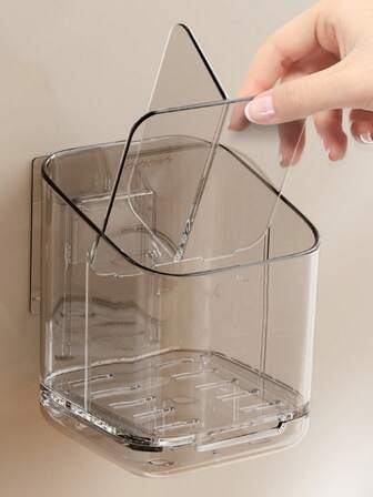 1 Adet Büyük Kapasiteli Şeffaf Banyo Duvara Monte Saklama Kutusu, Açık Raf ve Kapılı - Ön Kapılı Ağır Hizmet Tipi Plastik Düzenleyici, Diş Fırçaları, Diş Macunları, Tıraş Bıçakları ve Tuvalet Malzemeleri İçin Yerden Tasarruf Sağlayan Tasarım - Kolay Kurulum, Banyo Depolama