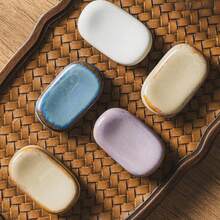 3/4/5pcs Random Style Ceramic Spoon Rest, Oval And Minimalist Design, Chopstick Holder, Kitchen Utensil Storage Box, Dining Table Decor Tray - Multicolor - View 12