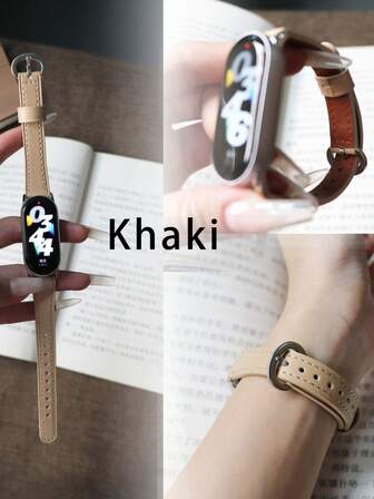 Adecuado para Xiaomi Mi Band 8/9/10 Correa de reloj de cerámica Pro Slim, correa de cuero, desmontable, de moda, versátil, adecuado para otoño/invierno