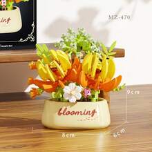 12pcs Micro Particle Flower Potted Building Blocks, Mini Particle Assembly, ABS Material, Suitable For Children 6+ Years Old, Develop Hands-On Ability, Can Be Desktop Decor, Window Display Collection, Holiday Small Gift, Gift Box Packaging - Multicolor - View 17