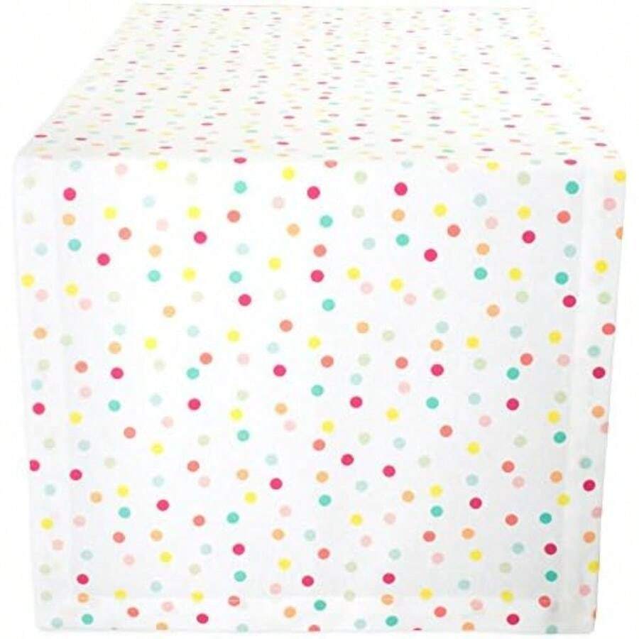 DII Mantel para Cena de Fiesta, Multi Polka Dots, 14x108, 1, 1(14x108") - Multicolor - Ver 1