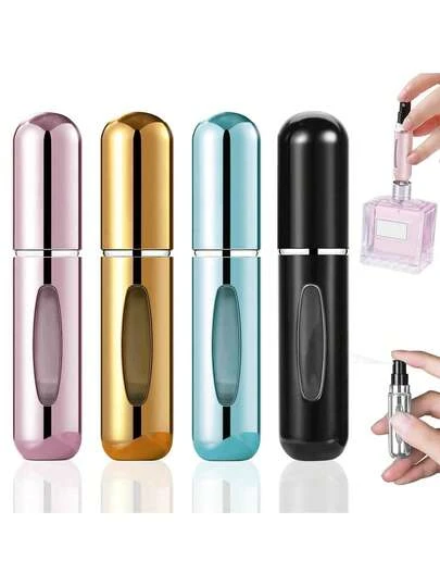 3个便携式香水喷雾器 - 可填充旅行香水瓶（5毫升） - 可填充迷你香水瓶 - 可填充防漏旅行香水喷雾器（颜色随机出售）