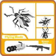 1pc Double Bun Movable Joint Heavy-Duty Cockroach Building Block Figurine Toy, Gift For Birthday, Holiday, Christmas, Graduation - Interesting Building Block Animal Model Toy - Multicolor - View 3