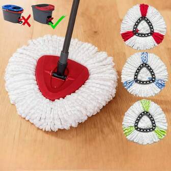 Replacement Heads For O-Cedar/ Spin Mop,Rotating Triangular Mop Head Cover, Base Parts, Household Cleaning Accessory Tools,Dust Cleaning Crevice Dust Duster Replacement Cloth Cover Accessories