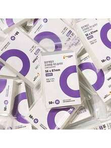 56*87毫米透明高清照片爆米花紫色卡片夹，5包*50张套装，新年返校必备，学生卡片和日记本收纳夹 - 彩色 - 查看 9