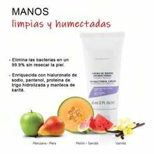 crema para manos antibacterial, desinfecta sin re sequedad, elimina el 99.99% de las bacterias. BRINDA HUMECTACION - sandia - melón - Ver 5