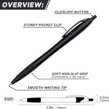 Sikao Pens Bulk, 60 Pack Gripped Slimster Ballpoint Pens Black Ink 10mm Medium Point Smooth Writing, Click Pens With Comfort Grip For Teachers, Students, Restaurant Servers, School &Amp; Office Use - ColorA - 查看 8