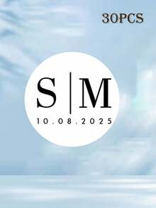 LICVIC 30-240 Custom Wedding Initials Stickers, Personalized Name/Date Stickers, Custom Round Stickers, Customizable Wedding Stickers, Thank You Stickers, Party Stickers, Suitable For Wedding Celebrations, Birthday Gifts, Valentine's Day And Other Occasions - Style B - View 14