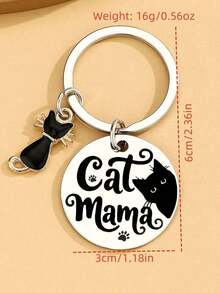 Cat Mom Gifts For Women Birthday Unique Black Cats Lover Gift For Women Girls Funny Halloween Cat Lady Keychain Gift Best Black Cats Mom Gifts For Mothers Day Christmas Halloween Birthday - Black - View 4