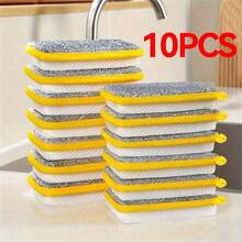 10片装，厨房洗碗海绵，不伤锅刷，家用双面清洁海绵，百洁布，厨房擦洗海绵，清洁用品，清洁工具，圣诞用品 - 彩色 - 查看 14