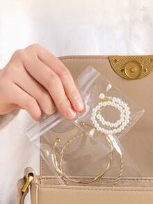 100pcs High-Quality Jewelry Storage Bag, Transparent Jewelry Bag, Transparent Jewelry Storage Bag, Anti-Oxidation Jewelry Sealing Bag, Suitable For Earrings, Necklaces, Bracelets And Rings - Anti-Fading, Small And Transparent Zipper Bag, Suitable For Storing Small Jewelry Items - Very Suitable For Gift-Giving During Festivals,Travel Essential ,Room Decor - Multicolor - View 7