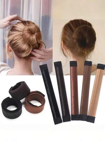 3/2/1pc Minimalist Bun Maker Crown Styler Twisted Updo French Curls Magic Hair Bun Maker Fast & Easy Magic Bun Shaper For Woman Girl Ladies,Hair Bun Maker, Easy Fast Snap Roll Hair Nets Magic Buns Tool, Donut Curler Roller Dish Headbands, Women's French Twist Hair Styling Shaper