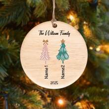 1pc Personalized Christmas Ornaments With 2-6 Names - Custom Christmas Ornaments 2025, Ornaments For Christmas Trees, Christmas Decor, Xmas Gifts - Style 2 - View 16