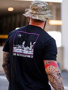 Women's Sniper Print T-Shirt  Tacticians Women's Short-Sleeved Shirt Pink Frame Military  T-Shirt Sexy Sniper-Themed Top - màu đen - Xem 1