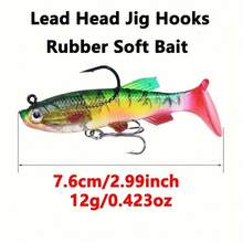[Soft Bait] Soft Bait With Lead Head 5pcs Jig Wobblers, Artificial | Fishing Lure Set For Sea Bass Catfish Pike | Freshwater Saltwater - 5pcs - View 3