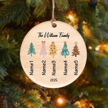 1pc Personalized Christmas Ornaments With 2-6 Names - Custom Christmas Ornaments 2025, Ornaments For Christmas Trees, Christmas Decor, Xmas Gifts - Style 2 - View 9