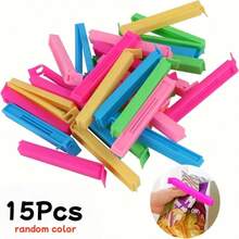 3/6/12/15/25pcs Food Bag Clips, Portable Food Fresh-Keeping Sealing Clips, Reusable Moisture-Proof And Dust-Proof Clips, Suitable For All Kinds Of Plastic Bags And Snack Bags, Kitchen Storage Boxes And Storage, Kitchen Accessories, Kitchen Gadgets