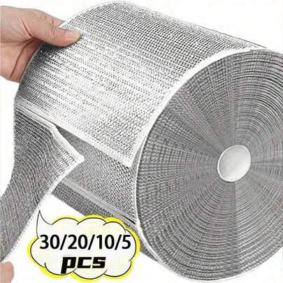 30 piezas Paños mágicos de limpieza Paños de alambre de acero metálico grueso de doble cara Trapos de cocina Platos Ollas Toallas de limpieza Herramientas de limpieza