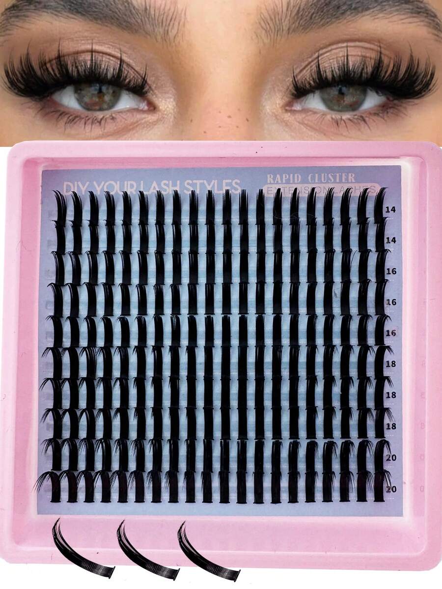 200pcs Spike Lash Extension Eyelash Clusters Manga Cluster Eyelash 14-20mm Extensions Anime Lash Clusters Spiky Eyelash Individuals D Curly Fairy Lashes Clusters Manga Individual Lashes Lash Clusters, Eyelash Clusters, Individual Eyelashes, Lashes, Fake Lashes - D - Xem 1