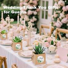 D40 Pack Succulent Wrap Bags Set With 2.5 Inch Succulent Gift Box Heart Plant Tags Thank You Stickers And Mark Pen Great Party Favor Gifts For Wedding Baby Showers Bridal Showers - màu nâu - Xem 3