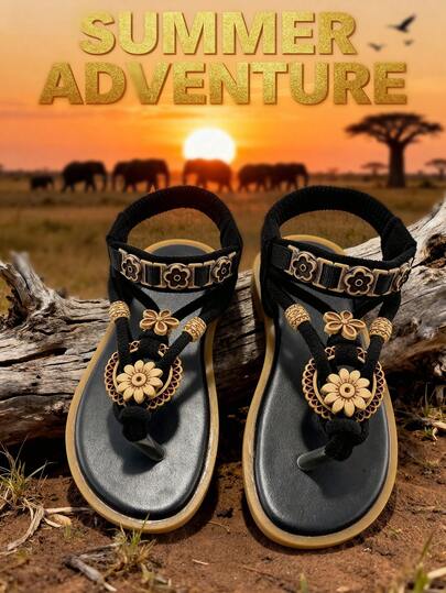 1 Pair Fashion Children's Flip Flop Sandals, Suitable For Boys And Girls, Stylish And Comfortable, Ideal For Outdoor Walking, Travel And Vacation, Popular Summer Sandals