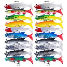 20pcs Lifelike Swimbait For Bass Fishing Lures Bionic Jig Head Soft Lead Bait Fishing Wobblers For Freshwater & Saltwater - 20pcs - 查看 2