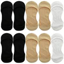 5 Pairs Women's Breathable Low-Cut Invisible Ankle Socks, Thin Invisible Lining Socks With Silicone Pad, Comfortable For Summer Wear - Multicolor - View 5