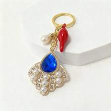 2026 最新款蓝色人造宝石钥匙扣，男女通用，最佳礼物 - 彩色 - 查看 5