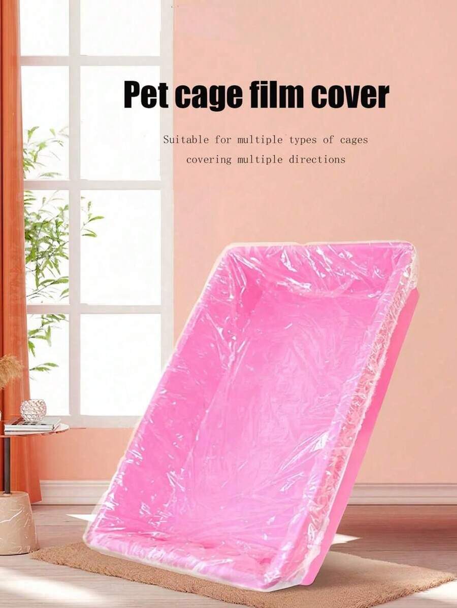 50/10pcs Disposable Plastic Bottom Film Covers For Pet/Toilet Pads, Bird/Rabbit Cages, Cat Litter Bags, And Dog Toilet Pee Pads, Cleaning Mats - Multicolor - View 1