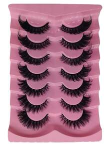 7 Pairs Cat Eye 3D Mink Eyelashes, Fluffy Soft Delicate Natural Criss-Cross Lashes, Reusable Mink False Eyelashes - Cat Eye Lashes - View 2