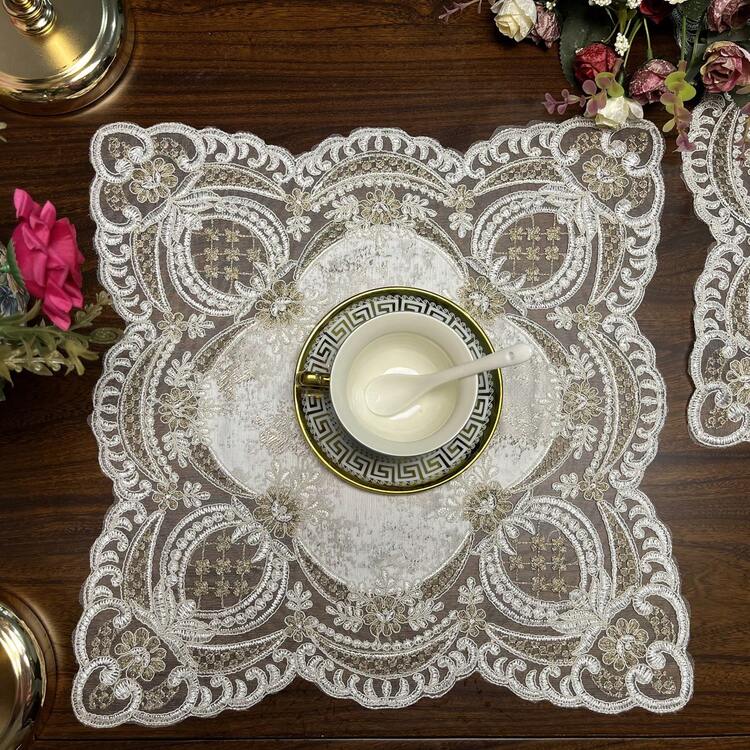 1 قطعة من مفرش الطاولة المطرز، مفرش الطاولة، حصيرة الطاولة، قماش جاكارد مطرز بالدانتيل، لون بيج/بني، المقاسات: 40 سم * 98 سم، 42 سم * 116 سم، 42 سم * 147 سم، 42 سم * 176 سم، 40 سم * 40 سم، 85 سم * 85 سم، 100٪ بوليستر مطرز مفرش الطاولة، أفضل ديكور للطاولة للحفلات والاحتفالات والمناسبات الداخلية والخارجية. - كاكي - مشاهدة 15