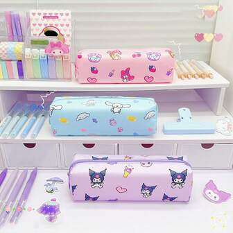  Sanrio Kuromi Theme Pencil Case, Cute Gothic School Supplies Collection, Large Pen Pouch For Stationery Organization,Sanrio Kuromi Pencil Case, Aesthetic Design For Women, Large Capacity Makeup & Stationery Organizer, Cute Goth Girl Style Pen Bag,Large Capacity Kuromi Pencil Case, Sanrio Gothic Style Pen Holder For School & College, Multi-Purpose Storage Bag For Stationery
