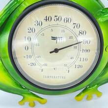 Termômetro externo de 25 cm em formato de sapinho fofo - Sem bateria, à prova d'água e durável, design decorativo para jardins, pátios e salas de estar.