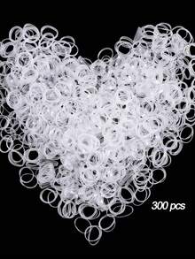 300个迷你弹力发圈，适用于成人头发、编发、婚礼发型等。休闲马尾辫发圈、发绳、橡皮筋发圈、发圈、发饰、头饰