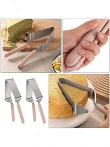 1pc Stainless Steel Cake Slicer Knife And Double Handle Cake Server, Adjustable Cake Cutter Set For Cake Serving, Pie Serving, Wedding Cake Cutting - Multicolor - View 4