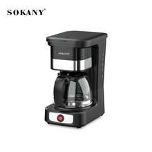 SOKANY 04045 Fully Automatic American Coffee Maker. 2-In-1 For Coffee And Tea. Comes With Coffee Spoon, Coffee Pot And Filter. 650W High Power, 750ml Large Capacity, LED Display. One-Touch Operation. Metal Body. Suitable For Making Coffee, Tea And Other Beverages. Ideal For Home And Office Use, Must-Have For Coffee Lovers.