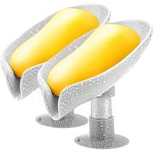 EstiloTendenciaJabonera De BañO, 2 Piezas Jaboneras Para BañO Autodrenante, Estuche Porta Jabon De BañO Con Ventosa, FáCil De Limpiar, Jabonera Para BañO, Ducha, Cocina, Fregadero, BañEra (Gris)Calidad PremiumVersióN Mejorada - Gris - Ver 13