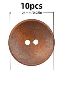 Top 10 Vintage Wooden Buttons For Outerwear, Windbreakers, And Knitwear - Double-Sided Cashmere Finish, Various Sizes 15/18/20/23/25mm - Earthy Brown