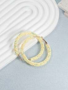 1 Pair Colorful Shiny Exaggerated Circle Earrings, Fashionable For Party And Daily Wear - circle - View 14