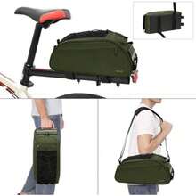 MOSISO Bolsa para Portabicicletas, Impermeable Bolsa de Hombro para Bicicleta Maletero Asiento Trasero para Ciclismo Almacenamiento para Equipaje Sillín Bolso,(Verde Oliva) - Multicolor - Ver 5