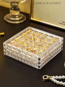 1个磁性透明亚克力美甲水钻收纳盒 - 防尘防水36格美甲宝石及珠宝配件收纳盒 - 無色 - 查看 4