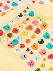 1 Mouth Expression Sticker, Emotionally Free, Cute, Soft, Cute And Interesting Patterns, Art And Handicraft Sticker Decoration Stickers Suitable For Scrapbooks, Gifts, Offices, Homes, Marks, Labels, Classrooms, Entertainment Toys, Student Planning, Creative Retro Decoration DIY Materials, Back-To-School Season Gifts - Multicolor - View 3