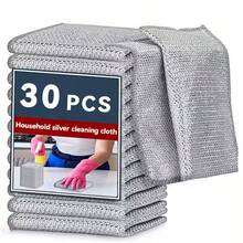 30pcs Magic Cleaning Cloth Thickened Double -Sided Metal Steel Wire Rags Kitchen Dish Pot Washdishing Cloths Towel Clean Tools
