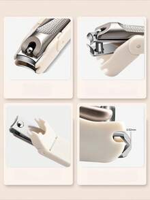 3pcs Champagne Gold Nail Clippers Set, Stainless Steel Anti-Splash Toenail Clipper (With Anti-Splash Base), Ultra Sharp & Durable Nail Clippers Suitable For Elderly, Men And Women - Multicolor - View 5